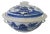 Vintage Asian Covered Ceramic Blue & White Casserole For Sale