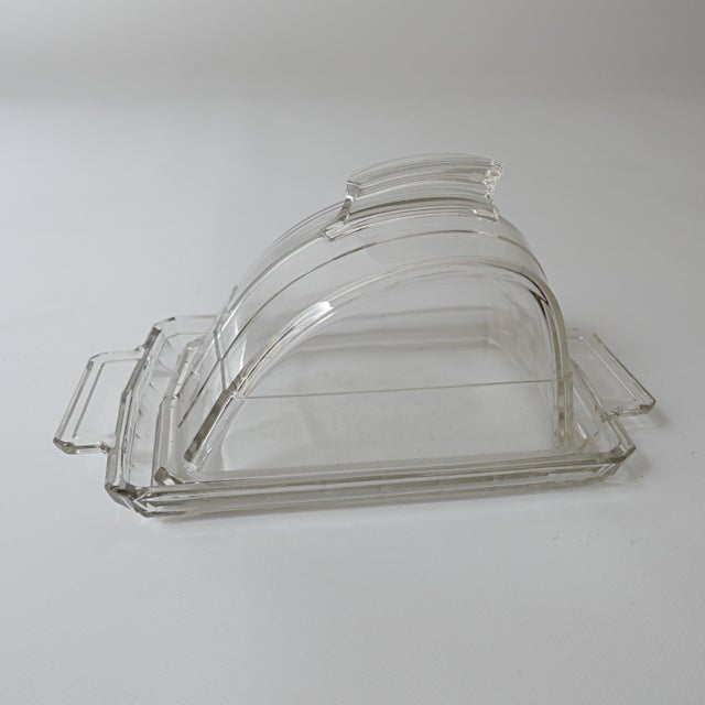 Art Deco Luxval Cheese Dome in Glass from Val Saint Lambert, 1935, Set of 2 For Sale - Image 10 of 10