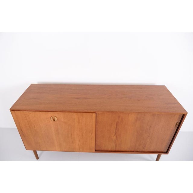 1960s Vintage Danish Teak Sideboard with Sliding Doors, 1960s For Sale - Image 5 of 11