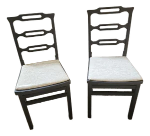 1920s Vintage Louis Rastetter & Sons Black Wood Folding Chairs - A Pair