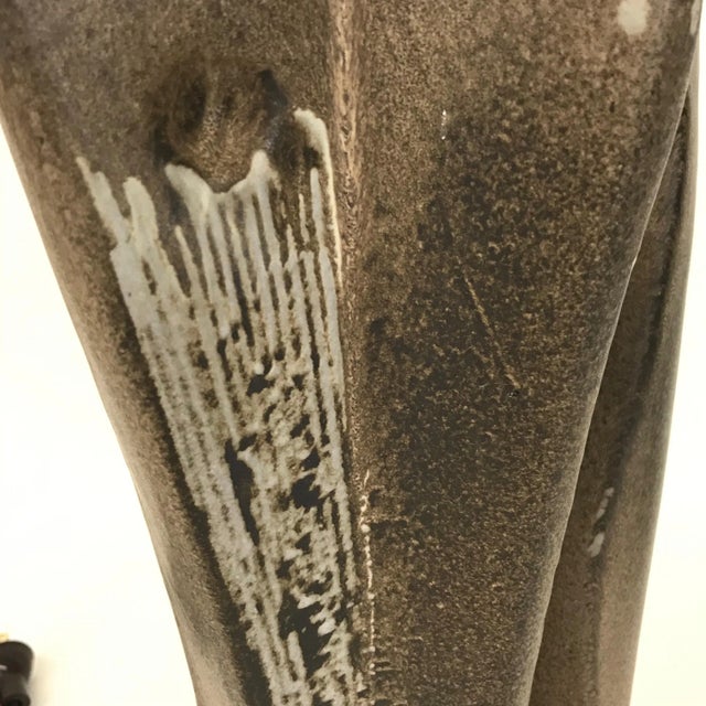 Stone Gray 1950s Biomorphic Matte Glazed Table Lamp by Marianna Von Allesch For Sale - Image 8 of 11