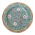 Vintage Mu Shou Longevity Green Plate Circa 1960 For Sale