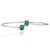 Contemporary Modernist Emerald & Diamond Toi Et Moi Open Cuff Bangle, May Birthstone Gift For Sale - Image 3 of 12