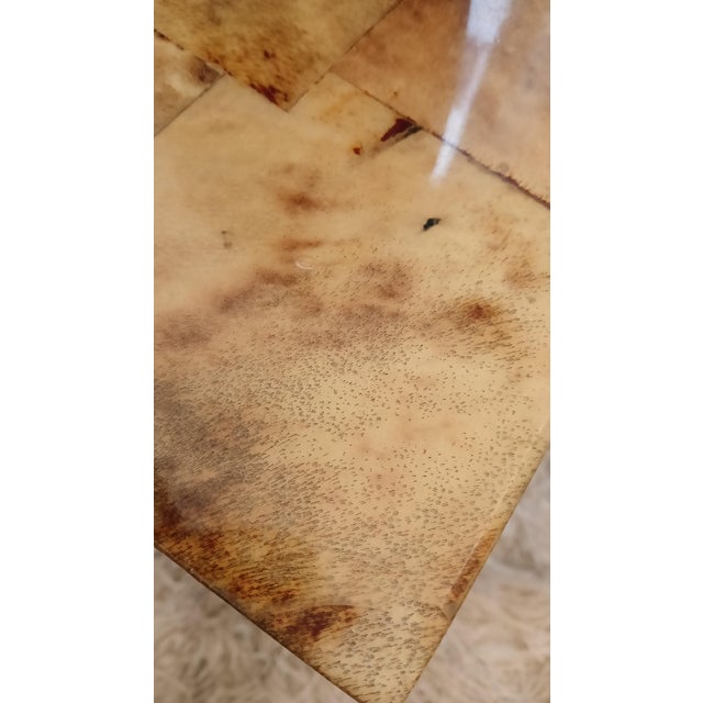 Brown Lacquered Parchment Coffee Table attributed to Aldo Tura, Italy, 1960s For Sale - Image 8 of 10