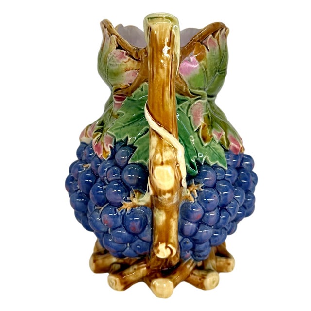 Late 19th Century A Majolica Grape-Form Wine Jug by Brown-Westhead, Moore, English, Ca. 1876 For Sale - Image 5 of 12