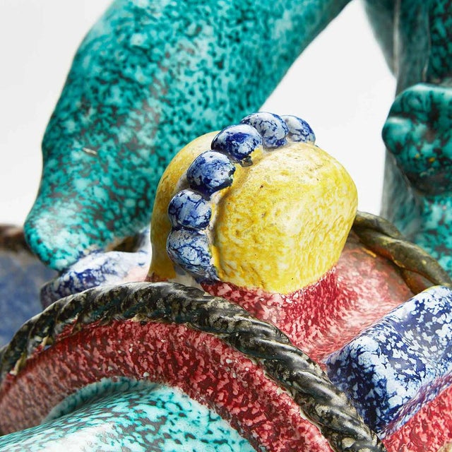 1920s Large Ceramic Donkey with Egg Baskets, 1950s For Sale - Image 5 of 9