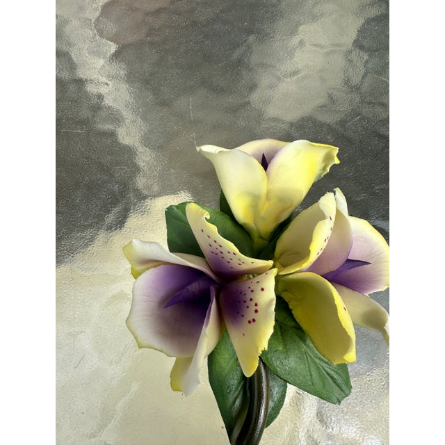 1970s 1970s Petite Italian Ceramic Flower For Sale - Image 5 of 8