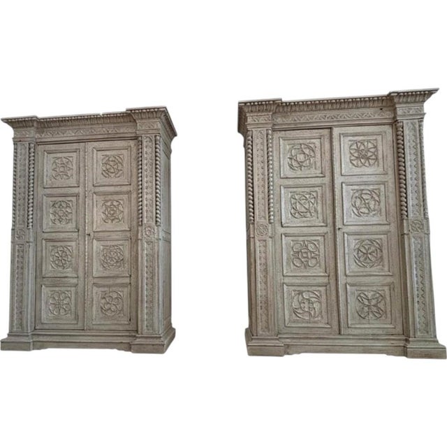 Antique Italian Neo-Gothic Cabinets with Stone-Like Finish, 1800s, Set of 2 For Sale - Image 12 of 12