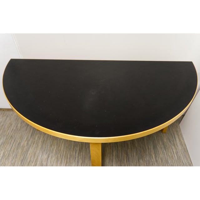 Postmodern Alvar Aalto for Artek Attributed Demi-Lune Console Table For Sale - Image 3 of 8