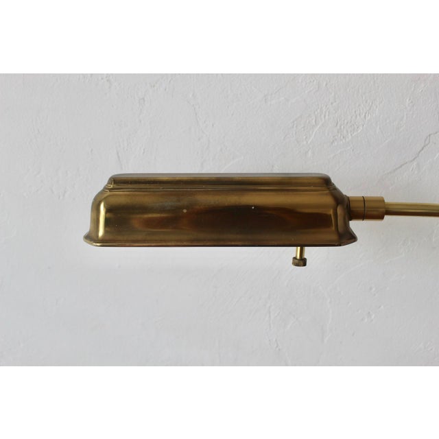 Metal 1970s Frederick Cooper Style Brass Pharmacy Library Reading Floor Lamp For Sale - Image 7 of 18