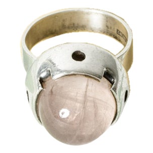 Silver and Rose Quartz Ring by Martti Viikinniemi, 1966 For Sale