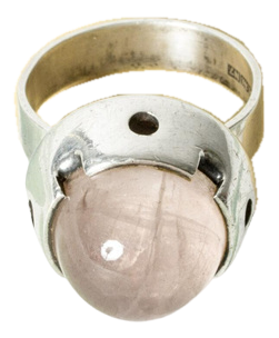 Silver and Rose Quartz Ring by Martti Viikinniemi, 1966