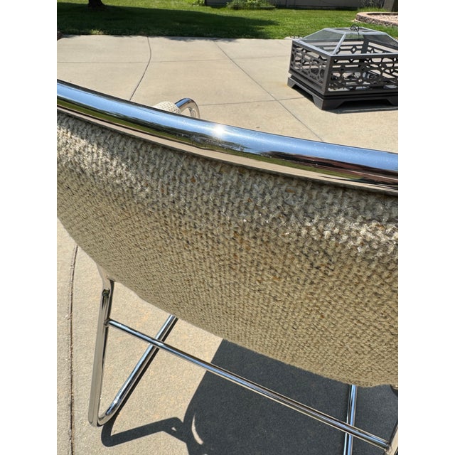Mid-Century Modern Vintage Chrome Accent Chair For Sale - Image 3 of 5