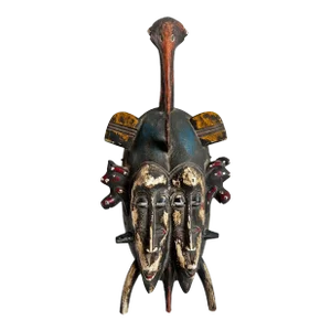 Vintage Senufo Hornbill Two-Faced Mask