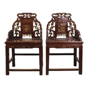Pair Antique Chinese Taishi Chairs 2