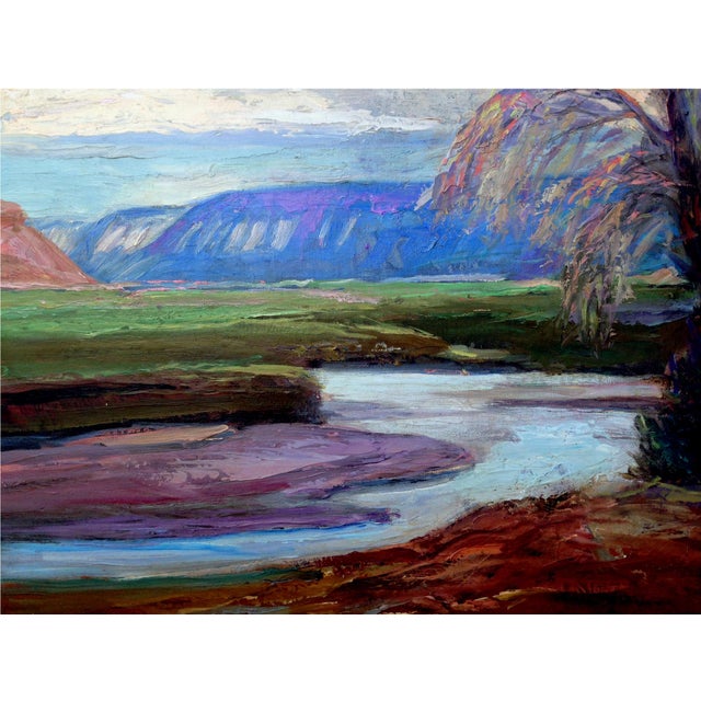 American Post War American Impressionist Southwest Landscape "Taos Splendor" by Walter A. Bailey For Sale - Image 3 of 16