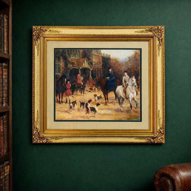 Late 20th Century Offset Lithograph After Heywood Hardy “The Meet” – Framed A classic English sporting scene after the...