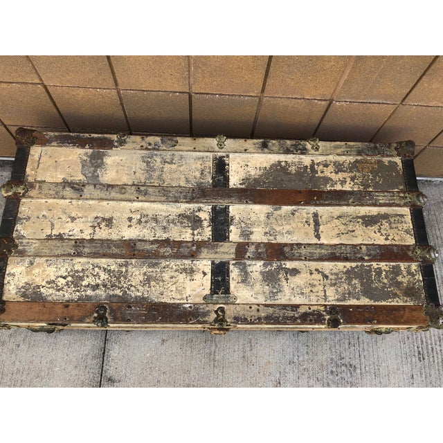 Early 20th Century Antique C a Taylor Trunk Works Steamer Trunk For Sale - Image 5 of 15
