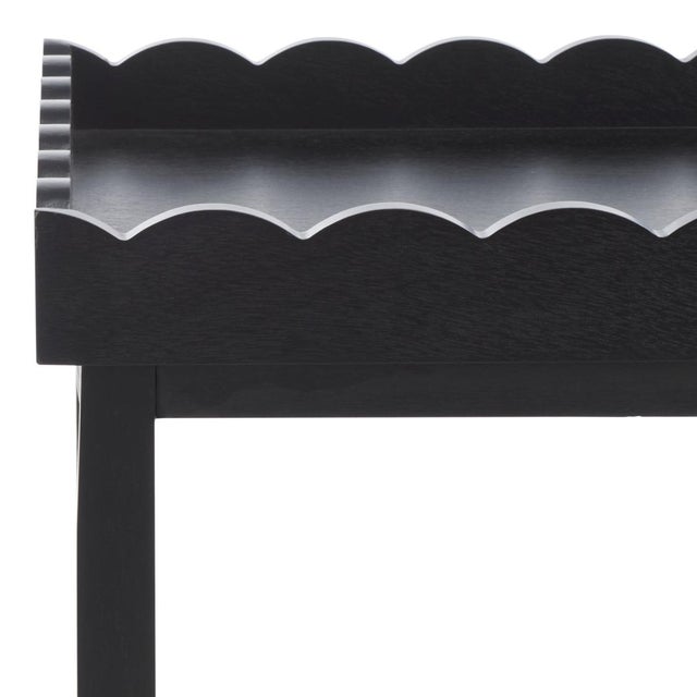 Spritely Home Starlyn Scalloped Accent Table in Matte Black For Sale - Image 4 of 8