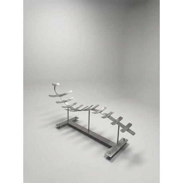 Metal Ossario Chaise Lounge in Mild Steel and Acrylic Coat by Metalmorphosis Studio For Sale - Image 7 of 7