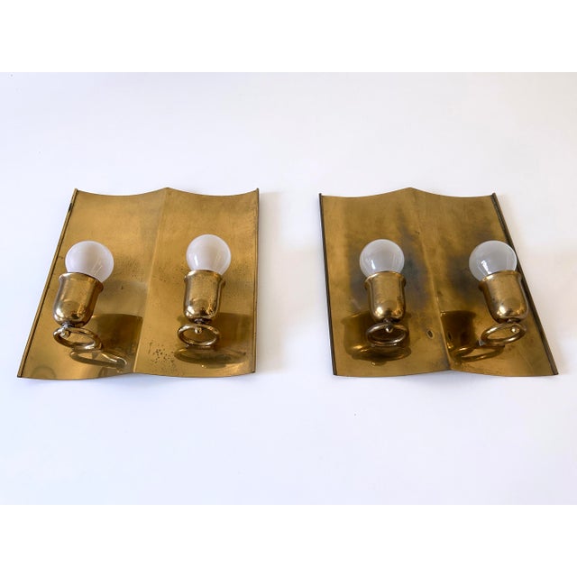 1950s Mid-Century Modern Brass Sconces, Germany, 1950s, Set of 2 For Sale - Image 5 of 18