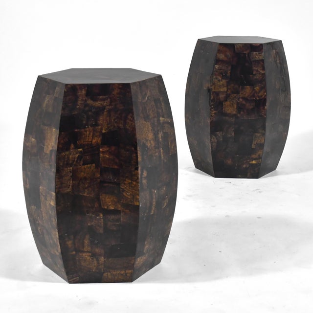 Maitland - Smith Pair of Tessellated Penshell Side Tables by Maitland Smith For Sale - Image 4 of 10