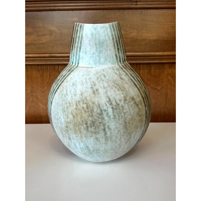 Late 20th Century Large Ceramic Vase with Banded Glaze by John Ward For Sale - Image 5 of 12
