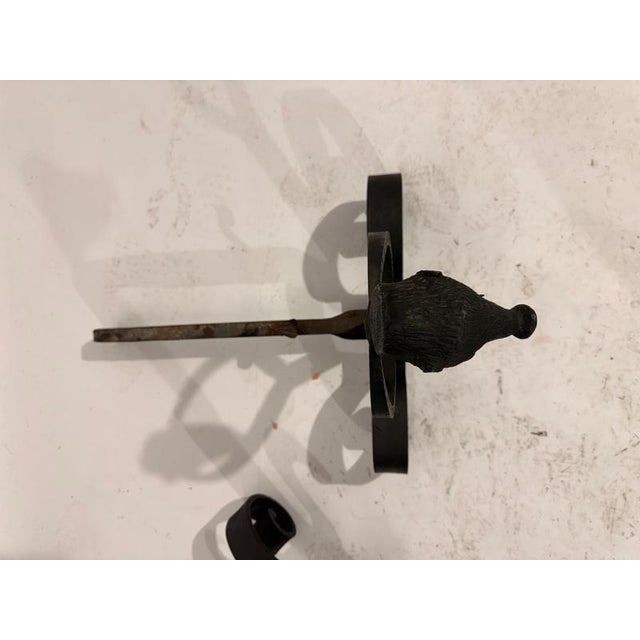 Late 19th Century Wrought Iron Andirons with Boars Heads, France, Set of 2 For Sale - Image 9 of 13