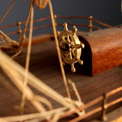 Wood Wooden Sailing Ship Model For Sale - Image 7 of 13
