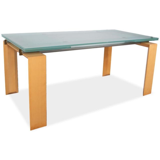 Wooden Stilt Dining Table with Glass from Desalto For Sale - Image 14 of 14