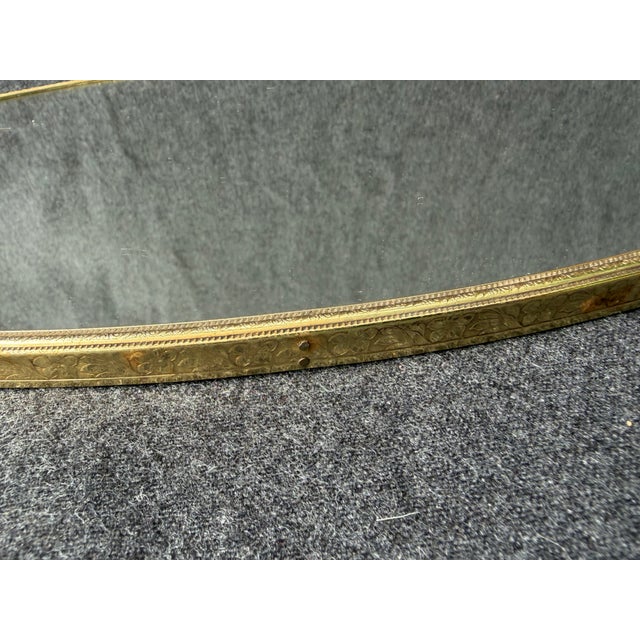 Vintage Floral Oval Mirrored Vanity Tray For Sale - Image 13 of 14