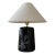 Art Deco 1980s Extra Large Black Ceramic Lamp With Calla Lily Motif For Sale