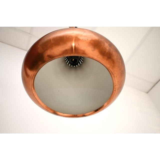 Wood Vintage Danish Copper Orient Pendant Lamp from Jo Hammerborg, 1960s For Sale - Image 7 of 8