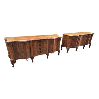 Chippendale Style Sideboards in Walnut, 1940s, Set of 2 For Sale