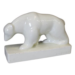 Art Deco Crackle-Glazed Bear by Geo Condé For Sale