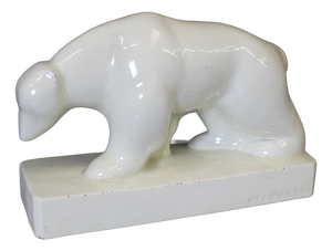 Art Deco Crackle-Glazed Bear by Geo Condé