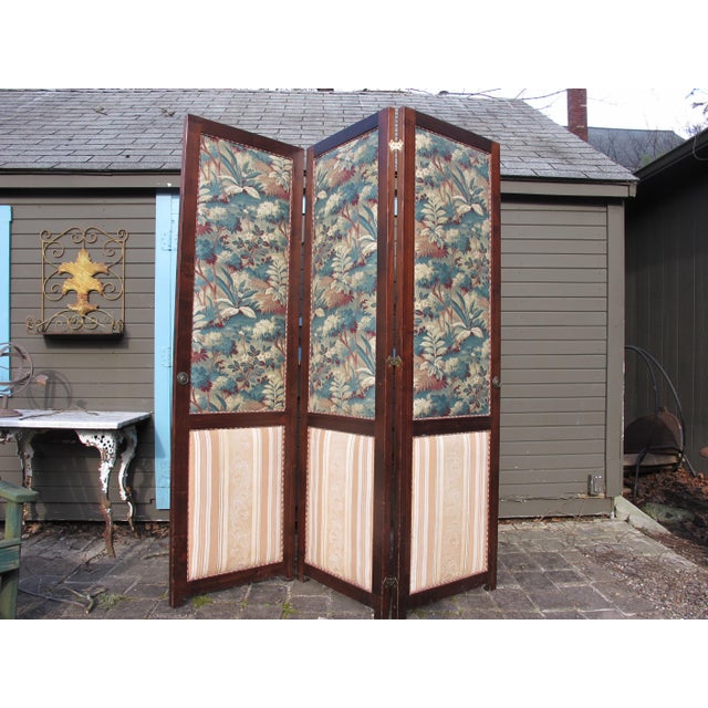 Antique Fabric Covered Folding Screen Chairish