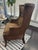 Wood Lane Venture Carved Faux Bamboo Handwoven Caning Wingback Chair Usa For Sale - Image 7 of 11