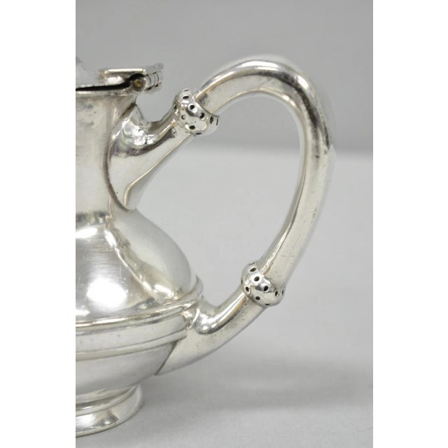 Antique Pennsylvania Railroad PRR Reed & Barton Small Silver Plated Teapot For Sale - Image 9 of 16