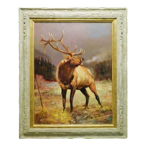 Dave Merrill "Call From the Mist" Original Oil Hand Signed Elk