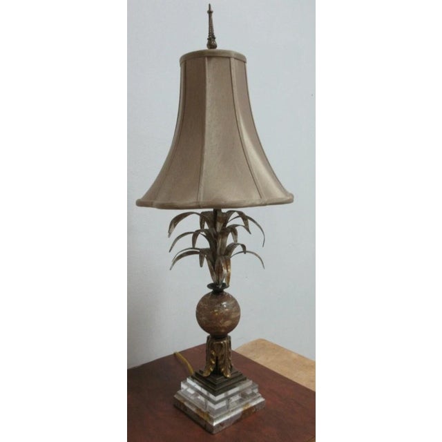 1990s Fine Art Lamps Gold Gilt Mercury Glass Italian Regency Column table Lamp Shade B For Sale In Philadelphia - Image 6 of 8