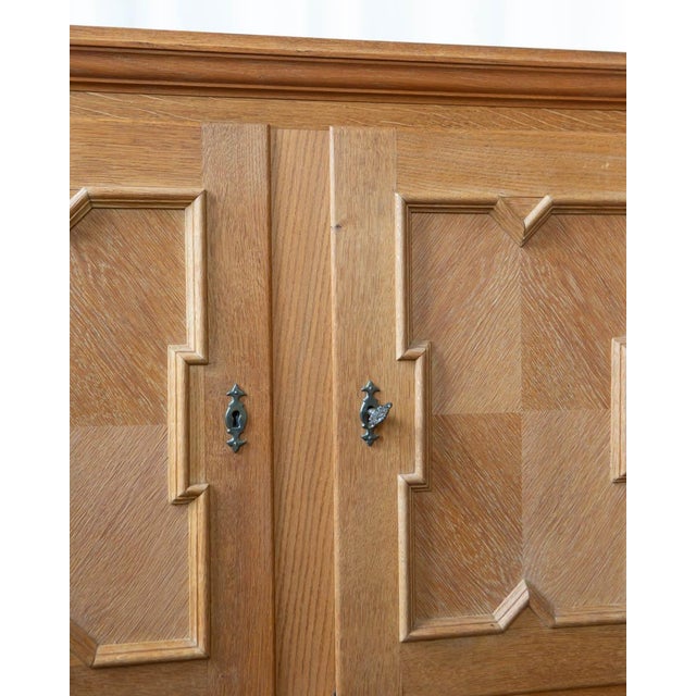 1970s Danish Modern Henning Kjærnulf Attributed Oak Cabinet Sideboard For Sale In Columbus - Image 6 of 8