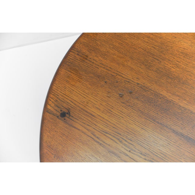 Wood French Round Oak Coffee Table in the style of Pierre Chapo, 1960s For Sale - Image 7 of 11