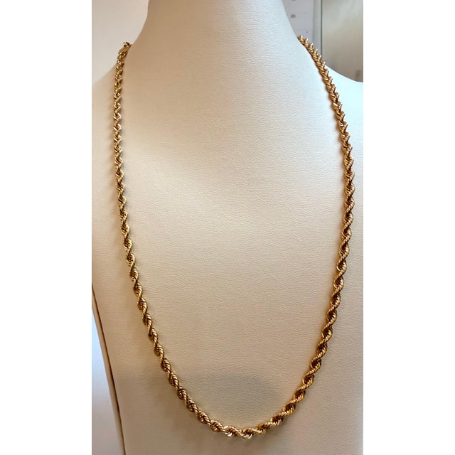 2020s 14 Karat Yellow Gold 25 Gm, Rope Chain Necklace, 22 Inch Long For Sale - Image 5 of 8