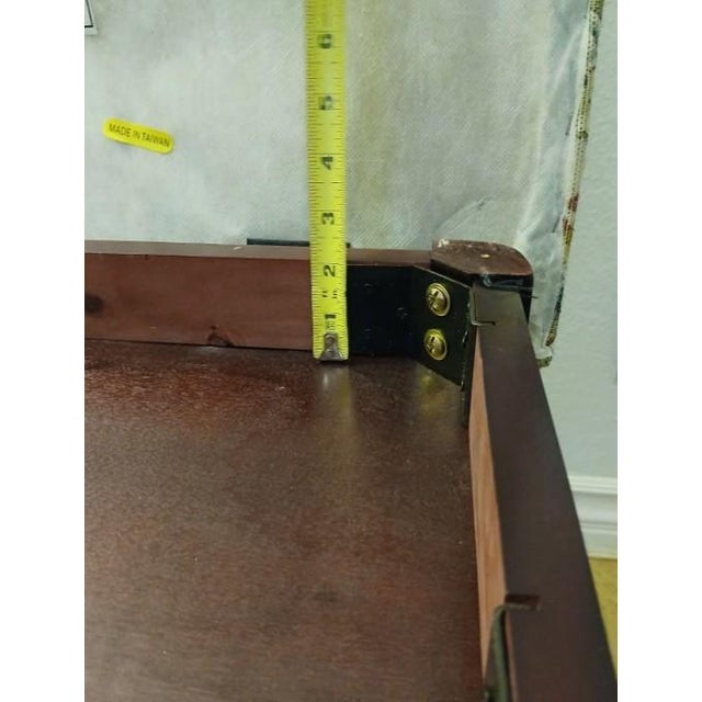 2008 Vintage Vanity Bench Mahogany Queen Ann Tapestry Dressing Bustle Foot Stool For Sale - Image 16 of 18