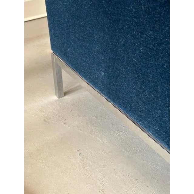Blue 1960s Florence Knoll Sofa Reupholstered in Wool Mohair For Sale - Image 8 of 13