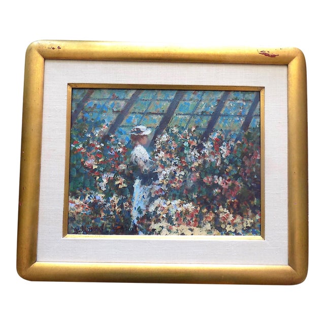 Original Vintage Mid 20th Century Signed/Dated Framed Donald Roy Purdy Impressionist Oil/Board For Sale