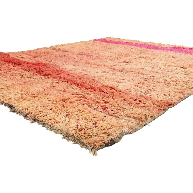 21911 Vintage Beni M'Guild Moroccan Rug, 06'11 x 08'03. The Infinite Veil: A Vintage Beni M'Guild Moroccan Masterpiece of...