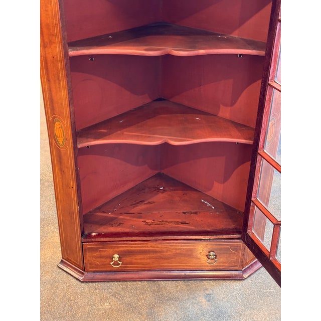 Brown Mid 18th Century George II Mahogany Hanging Corner Cupboard For Sale - Image 8 of 13