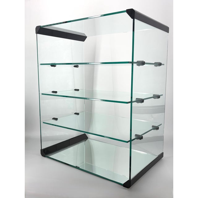 A glass shelf * Hi-Fi rack/glass cabinet for hi-fi components * with three removable glass shelves * made of 8mm tempered...